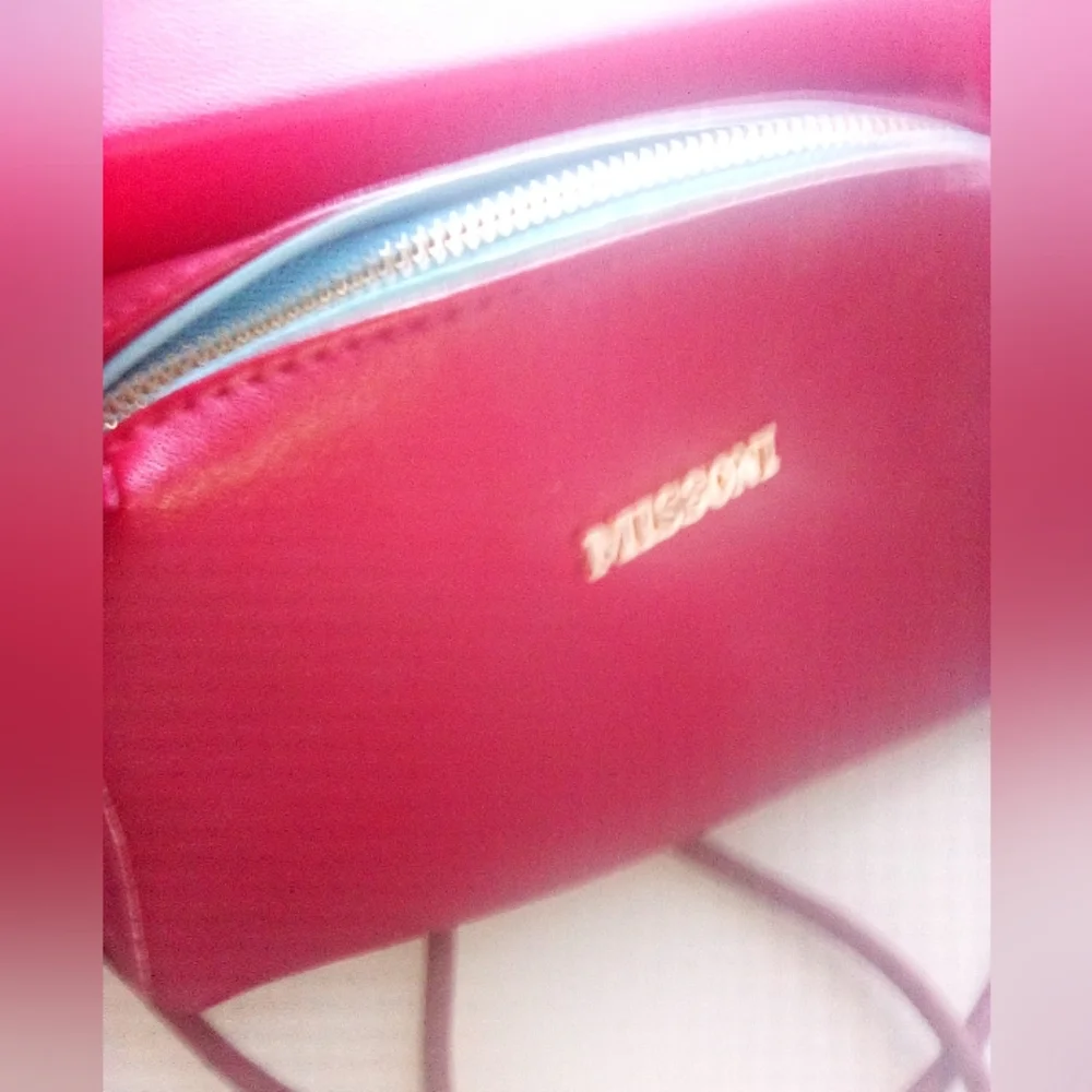 Red Leather Tassel Detail Crossbody Bag